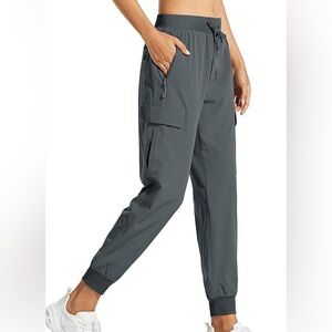 Libin Joggers Pants Gray Women's Medium Cargo Pocket Athleisure Outdoor Amazon